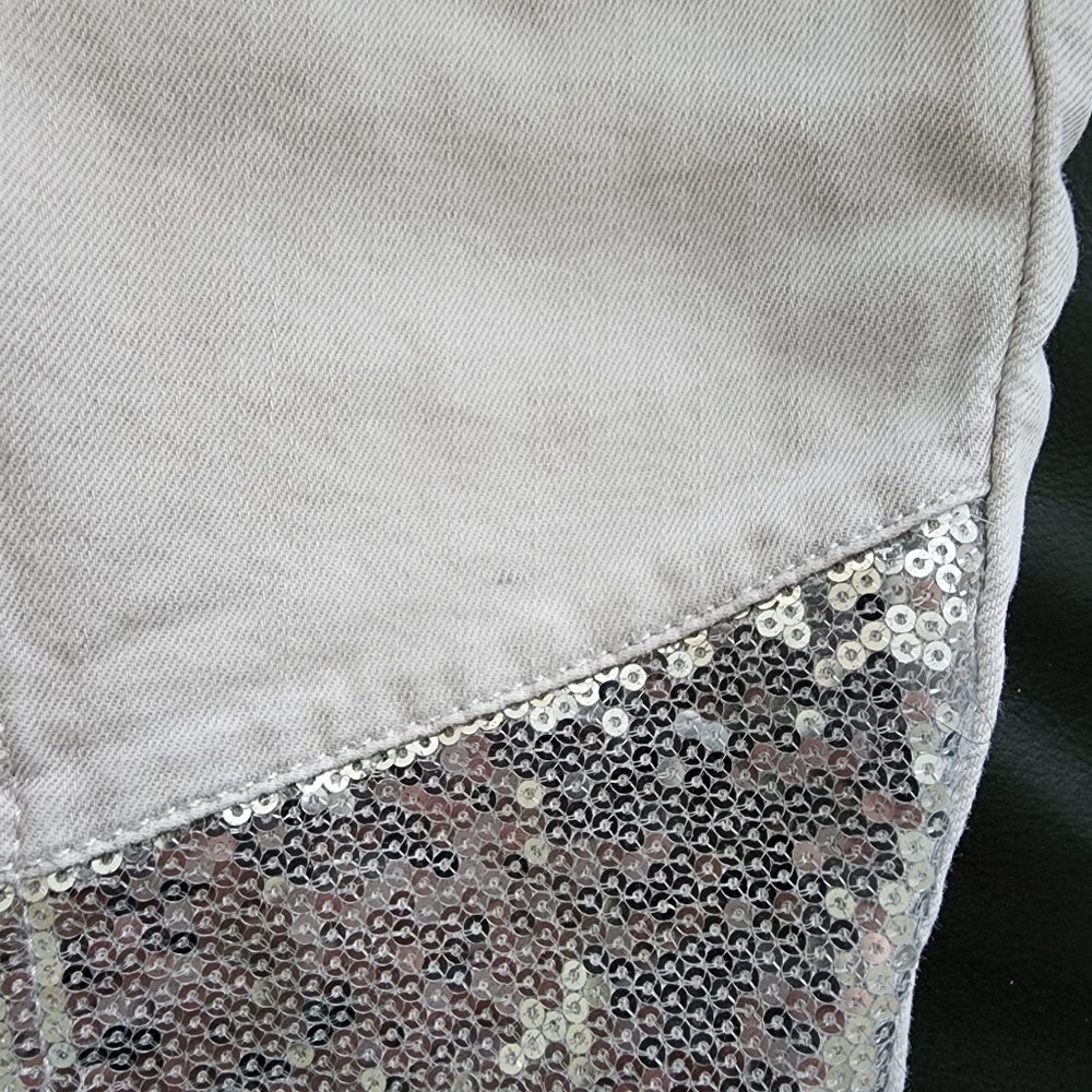 H&M Gray Sequin Denim Leggings Jeans - Picture 4 of 6